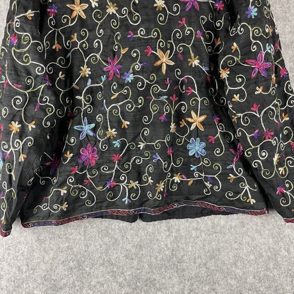 Don't Mess With Texas Embroidered Silk Jacket Womens XL Floral Western Artsy - Picture 13 of 16